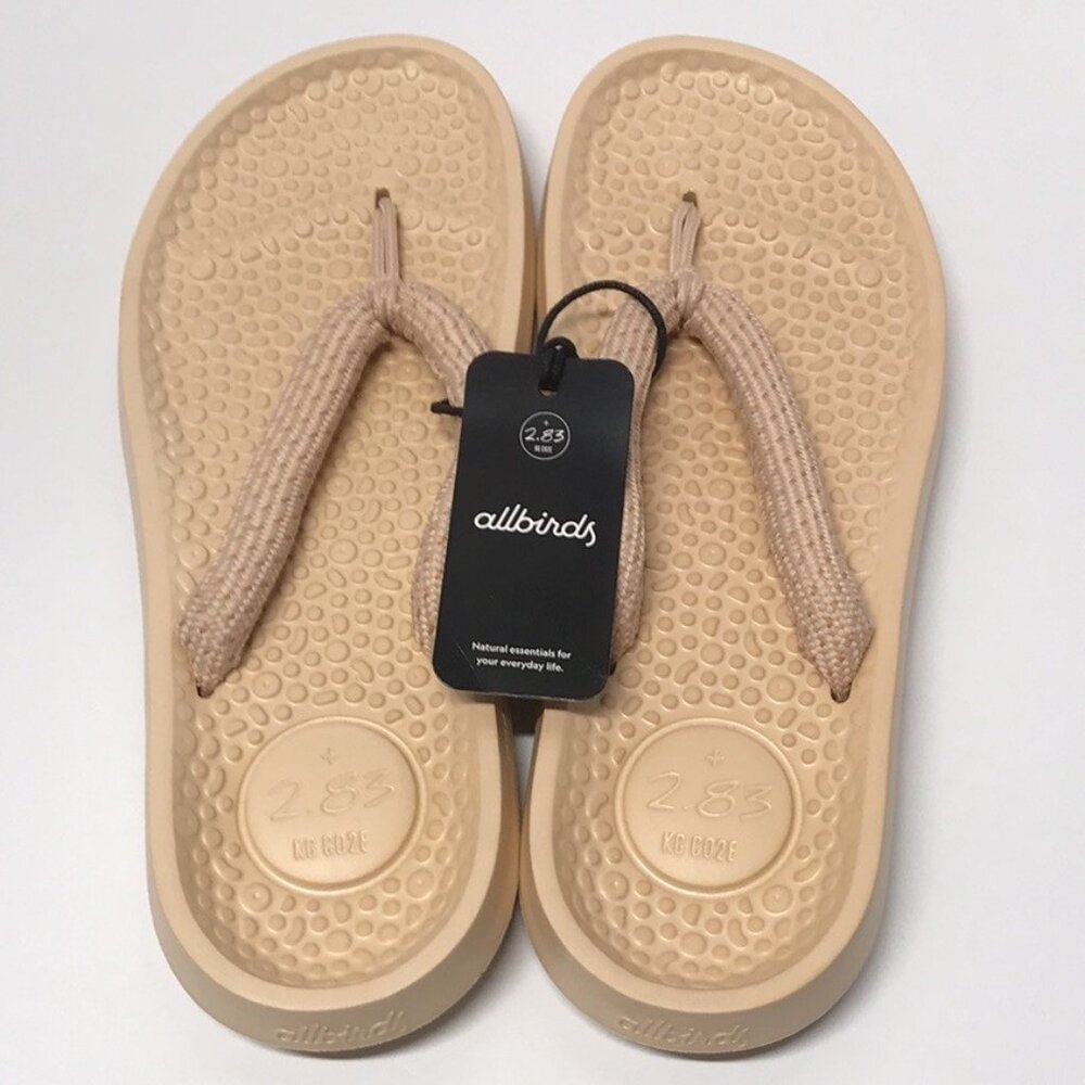 Allbirds Sugar Zeffer in Lux Beige Adult Flip Flops Sandals - NWT